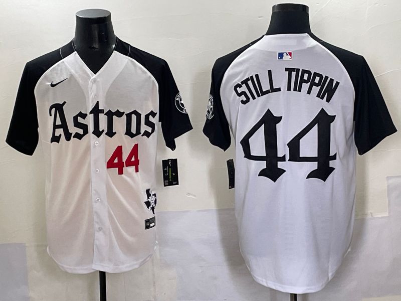 Men 2025 Houston Astros #44 Still Tippin White Black Five generations Joint Name Nike MLB Jersey style 2